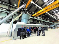 The INTAREMA® 2325 T-VEplus® RegrindPro® is the largest machine ever built for PO regrind and achieves a throughput of over 4 tonnes per hour. The picture shows the project team in front of the new plant.